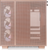 Thermaltake View 380 XL TG Midi Torony Számítógépház + 4db 120mm ARGB ventilátor - Világosbarna