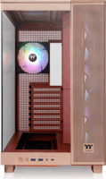 Thermaltake View 380 XL TG Midi Torony Számítógépház + 4db 120mm ARGB ventilátor - Világosbarna