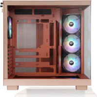 Thermaltake View 380 XL TG Midi Torony Számítógépház + 4db 120mm ARGB ventilátor - Világosbarna