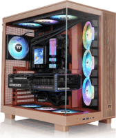 Thermaltake View 380 XL TG Midi Torony Számítógépház + 4db 120mm ARGB ventilátor - Világosbarna