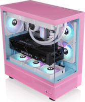 Thermaltake View 270 Plus TG Midi Torony Számítógépház + 3db 120mm ARGB ventilátor - Rózsaszín/Kék