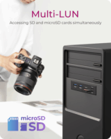 ICY BOX IB-HUB1419-i3 2x USB-A + 2x USB-C + Kártyaolvasó előlapi panel - 3.5" Fekete