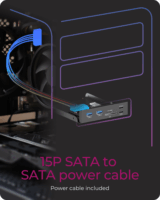 ICY BOX IB-HUB1419-i3 2x USB-A + 2x USB-C + Kártyaolvasó előlapi panel - 3.5" Fekete