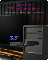 ICY BOX IB-HUB1419-i3 2x USB-A + 2x USB-C + Kártyaolvasó előlapi panel - 3.5" Fekete