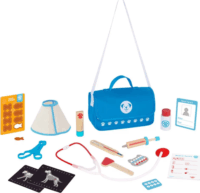 Tooky Toy 16 darabos Állatorvos játékszett fa kiegészítőkkel