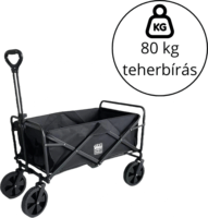 Happy People összecsukható strandkocsi és bevásárlókocsi 100x 50 x 59 cm - Fekete
