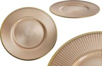 Iris 102031 Üveg Bordázott tányér 21x1,3cm - Arany