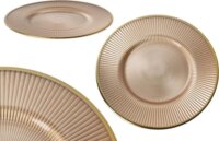 Iris 102031 Üveg Bordázott tányér 21x1,3cm - Arany