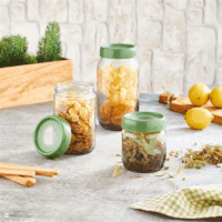 Iris C-00425 Rainbow Üveg ételtároló edény 0,66L - Zöld