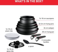 Tefal L3979542 Ingenio Exo Resist Aluminium Serpenyőkészlet - Fekete (13 résyes)