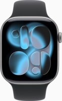 Apple Watch S11 46mm GPS Okosóra M/L Fekete sportszíjjal - Asztroszürke