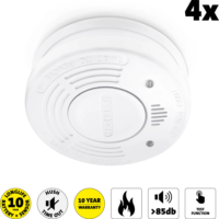 Alecto SA-110 QUAD Akkus Füstérzékelő érzékelő üzemidővel (4 darab) - Fehér