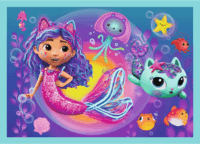 Trefl 34670 - Gabby Nagy Kalandja 4 az 1-ben 35 - 48 - 54 - 70 Darabos Puzzle