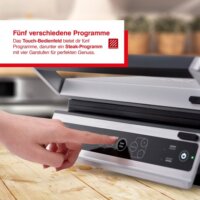 Solis Pro Typ 7953 Elektromos Kontakt Grillsütő és Gofrisütő 2000 Watt - Ezüst/Fekete