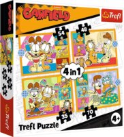 Trefl 34673 - Garfield Imádja a Lasagnát 4 az 1-ben 35 - 48 - 54 - 70 Darabos Puzzle