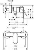 Hansgrohe Rebris S Egykaros zuhanycsaptelep - Króm