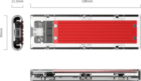 Orico TCM2-C3-RD-BP USB-C 3.1 Külső M.2 NVMe SSD Ház - Átlátszó/Piros