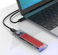 Orico TCM2-C3-RD-BP USB-C 3.1 Külső M.2 NVMe SSD Ház - Átlátszó/Piros