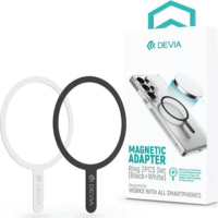 Devia ST124936 MagSafe mágneses autós tartóhoz fém ellenlapka (2db / csomag) - Fekete/Fehér