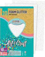 Art&Craft A4 Glitteres dekorgumi készlet - Fehér (10 db/csomag)