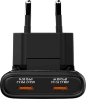Verbatim 32354 Fold n Go GaN 2xUSB-C hálózati töltő 65W - Fekete