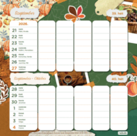 Nebulo Családi Tervező 2026 Kétheti mágneses naptár 22 x 22 cm