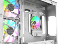 Thermaltake View 380 WS Midi Torony Számítógépház + 4db 120mm ARGB ventilátor - Fehér
