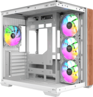 Thermaltake View 380 WS Midi Torony Számítógépház + 4db 120mm ARGB ventilátor - Fehér