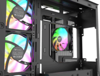 Thermaltake View 380 WS Midi Torony Számítógépház + 4db 120mm ARGB ventilátor - Fekete