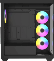 Raidmax i800 Midi Torony Számítógépház + 4db 120mm ARGB ventilátor - Fekete
