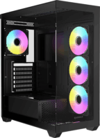 Raidmax i800 Midi Torony Számítógépház + 4db 120mm ARGB ventilátor - Fekete
