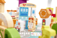 Az én városom 120 darabos Fa építőkocka készlet vödörben