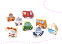 Az én városom 120 darabos Fa építőkocka készlet vödörben