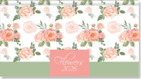 Period Flowers Green 165x90 2026 Fekvő Zsebnaptár - Mintás