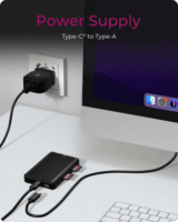 ICY BOX IB-CR602M-C31 USB-C Külső NVMe/SATA M.2 SSD Ház kártyaolvasóval - Fekete