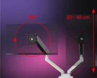 One for All DM8220 21"-45" Monitor asztali tartó kar - Fehér (2 kijelző)
