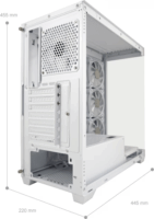 LC-Power LC-715W-ON Midi Torony Számítógépház + 4db 120mm ARGB ventilátor - Fehér