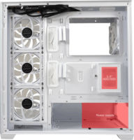 LC-Power LC-715W-ON Midi Torony Számítógépház + 4db 120mm ARGB ventilátor - Fehér