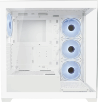 LC-Power LC-715W-ON Midi Torony Számítógépház + 4db 120mm ARGB ventilátor - Fehér