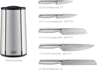 Joseph Joseph Rozsdamentes Acél Késkészlet Forgóálvánnyal 5 Darabos - Ezüst