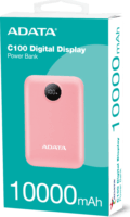 A-Data C100 Powerbank USB-A + Type-C / 10000mAh 20W - Rózsaszín