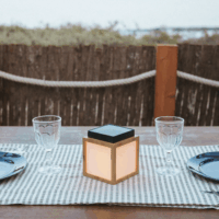 New Garden Vega Bambusz Kültéri asztali Solar LED lámpa 14cm - Barna