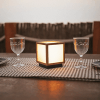 New Garden Vega Bambusz Kültéri asztali Solar LED lámpa 14cm - Barna