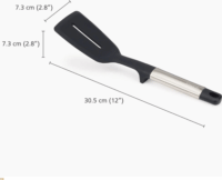 Joseph Joseph 10570 Rozsdamentes Acél és Szilikon Fordító Lapát - Fekete