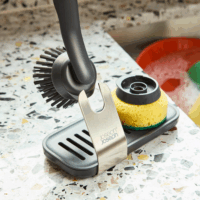 Joseph Joseph 6500011 SkinTech Mosogatókefe és Szivacs készlet acél álvánnyal - Fekete