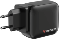Verbatim 32230 Mini GaN USB-C + USB-A Hálózati gyorstöltő / Utazó Adapter 100W - Fekete