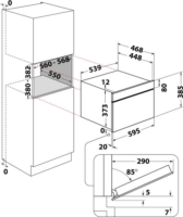 Whirlpool WMD44ME Beépíthető Mikrohullámú Sütő 31L 1000W - Szatén
