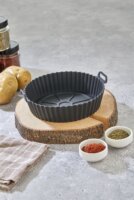 TOO SL-3250 Kerek szilikon forma Forrólevegős sütőhöz 20cm - Szürke / Fekete / Piros