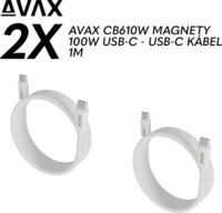 Avax CB610W USB-C Mágneses gyorstöltő kábel 1m (2db) - Fehér