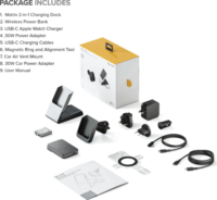 Alogic Matrix+ Powerbank és Wireless töltő 5,000mAh 15W + Autós tartó + utazó adapterek - Fekete